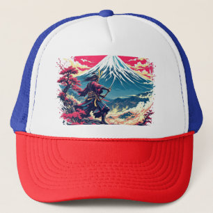 富士山のサムライ武士 日本の芸術  キャップ