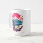 富士山のサムライ武士 日本の芸術 コーヒーマグカップ (正面左)