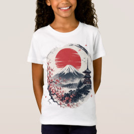 富士山のサンセットセレニティ - 日本画風アート Tシャツ
