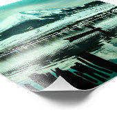 富士山の冬の影の下に一人の船頭 フォトプリント            (角)