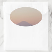 富士山の夕日 楕円形シール (バッグ)