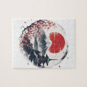 富士山の夕暮れの静寂 – 日本画風アート  ジグソーパズル (横)