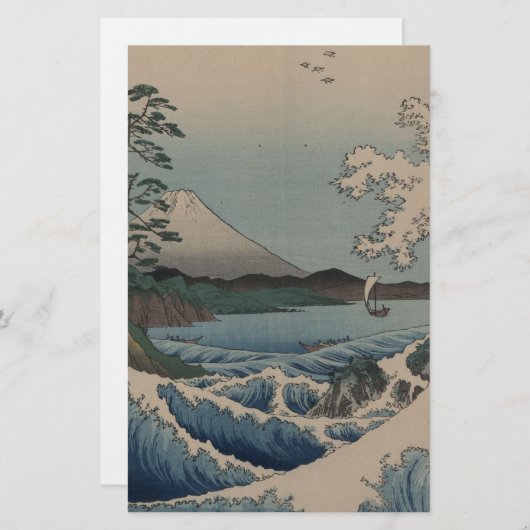 富士山の富士三十六景、Hiroshigeの36の概観 便箋 (正面/裏面)