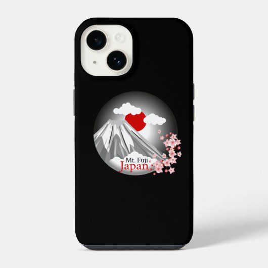 富士山の抽象的な風景 iPhoneケース (裏面)