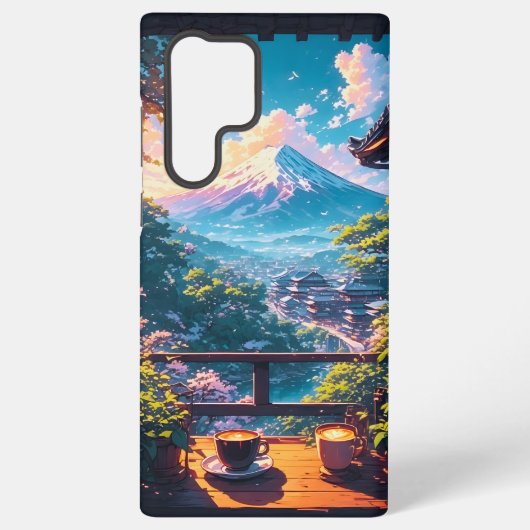 富士山の朝の静けさ SAMSUNG GALAXYケース (裏面)