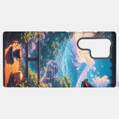 富士山の朝の静けさ SAMSUNG GALAXYケース (裏面横)