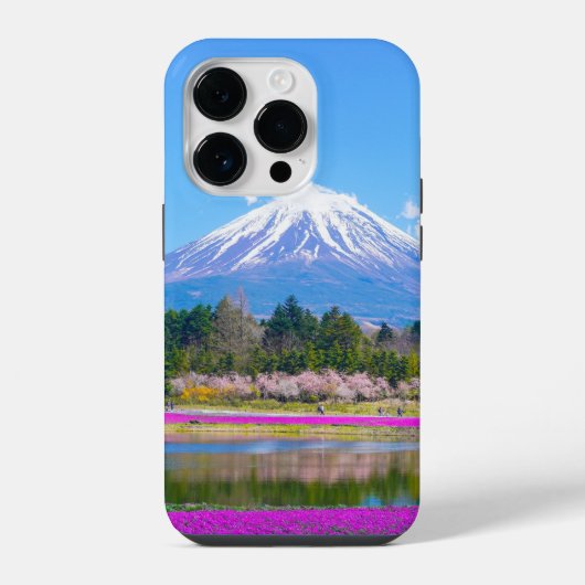 富士山の木と花 iPhoneケース (裏面)
