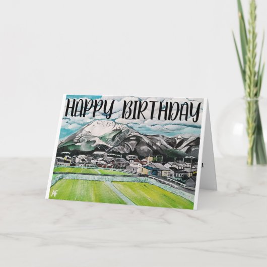 富士山の絵（アルフレッド・フォックス作） カード (正面)