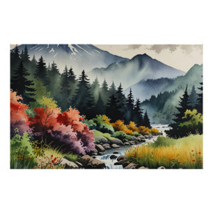 富士山の静かな風景ウォールアート フォトプリント           