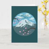 富士山の高度 カード (黄色い花)