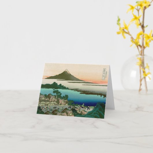 富士山のHokusaiの素晴らしいヴィンテージの36の眺め カード (黄色い花)