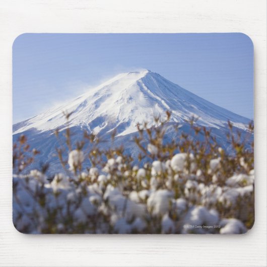 富士山は雪で覆いました マウスパッド (正面)