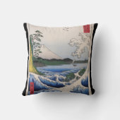 富士山は1800's頃水から見ました クッション (裏面)