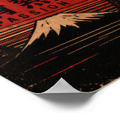 富士山を背景にした日本のスポーツカーのビンテージポスター ポスター (角)