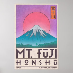 富士山アートプリント ミニマリスト旅行ポスター ポスター