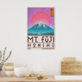 富士山アートプリント ミニマリスト旅行ポスター ポスター (キッチン)