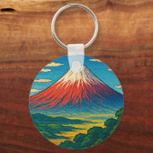 富士山オリジナルのアートワークキーチェーン キーホルダー (裏面)