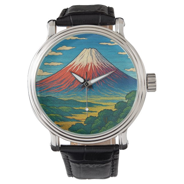 富士山オリジナルのアートワーク時計 腕時計 (正面)