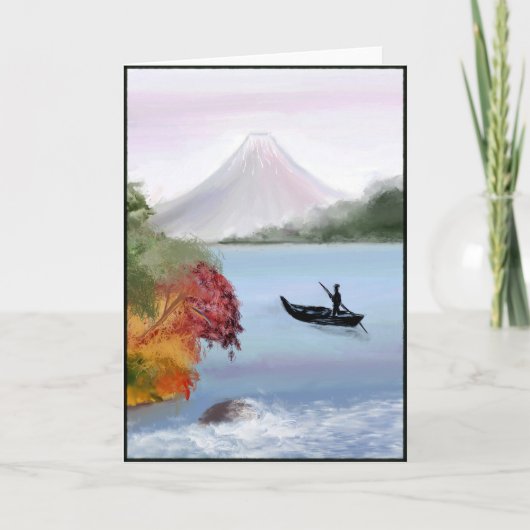 富士山デジタルの絵画の挨拶状 カード (正面)
