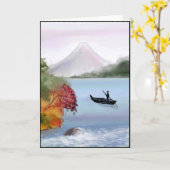 富士山デジタルの絵画の挨拶状 カード (黄色い花)