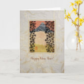 富士山ハッピーニューイヤーカード カード (黄色い花)