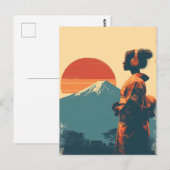富士山ビンテージ ポストカード (正面/裏面)