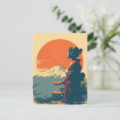 富士山ビンテージ ポストカード (スタンド正面)