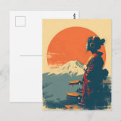 富士山ビンテージ ポストカード (正面/裏面)