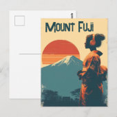 富士山ビンテージ ポストカード (正面/裏面)