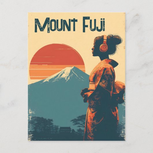 富士山ビンテージ ポストカード (正面)