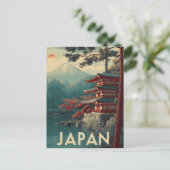 富士山ビンテージ ポストカード (スタンド正面)