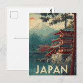 富士山ビンテージ ポストカード (正面/裏面)