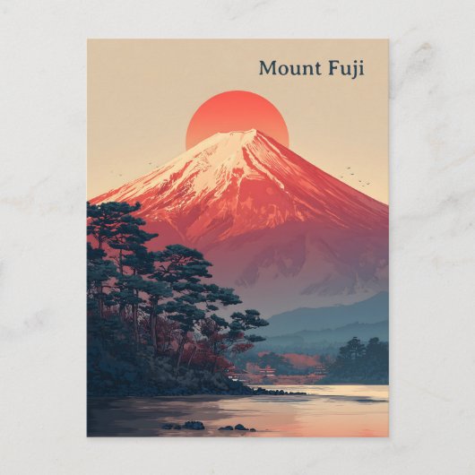富士山ビンテージ ポストカード (正面)