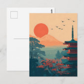 富士山ビンテージ ポストカード (正面/裏面)