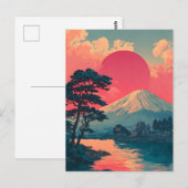 富士山ビンテージ ポストカード (正面/裏面)