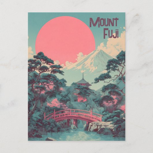 富士山ビンテージ ポストカード (正面)