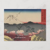 富士山ヴィンテージ日本のアート結婚式招待状 インビテーションポストカード (裏面)