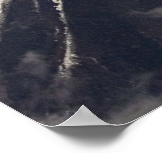 富士山上空の航空機 ポスター (角)