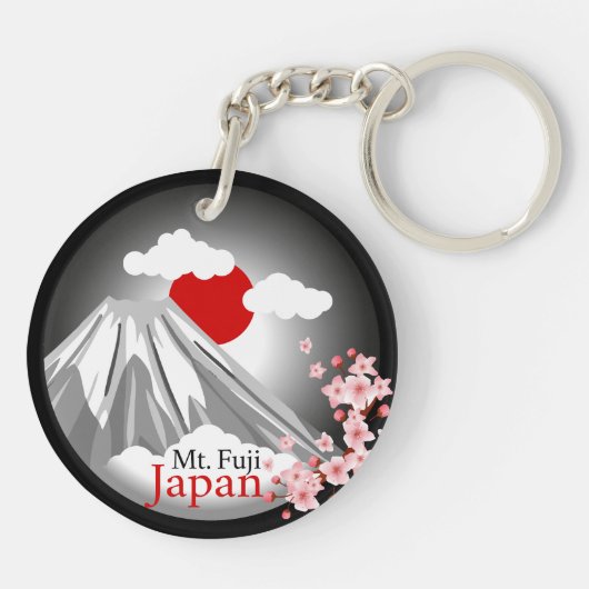 富士山抽象芸術風景 キーホルダー (裏面)