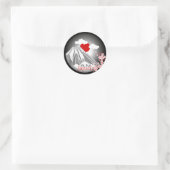 富士山抽象芸術風景 ラウンドシール (バッグ)