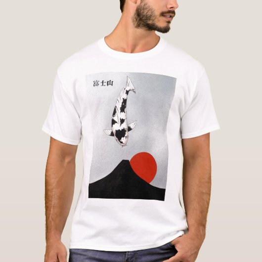 富士山日本の日没うつりモノTシャツ Tシャツ (正面)
