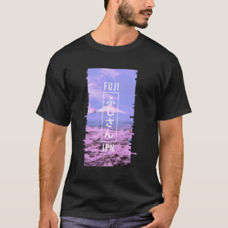富士山日本グリッチアート日本のオタクVAPORWAVE Tシャツ