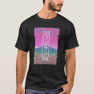 富士山日本グリッチ日本のVAPORWAVE EUTIQUE Tシャツ