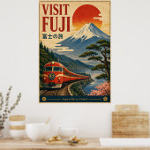 富士山日本レトロ旅行ポスター | ビンテージトラ ポスター (キッチン)
