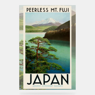 富士山日本旅行ポスターヴィンテージアート アクリルサイン