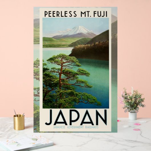 富士山日本旅行ポスターヴィンテージアート アクリルサイン (ウェディング)