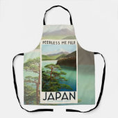 富士山日本旅行ポスターヴィンテージアート エプロン (正面)