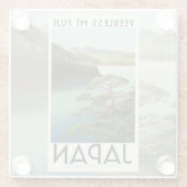 富士山日本旅行ポスターヴィンテージアート ガラスコースター (裏面)