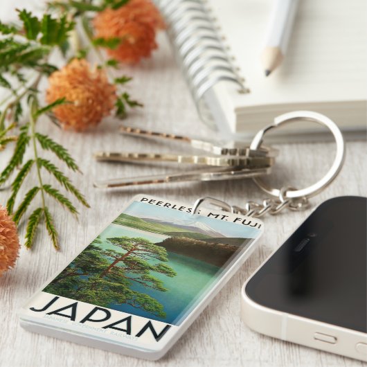 富士山日本旅行ポスターヴィンテージアート キーホルダー (正面右)