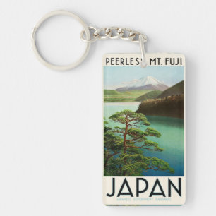 富士山日本旅行ポスターヴィンテージアート キーホルダー